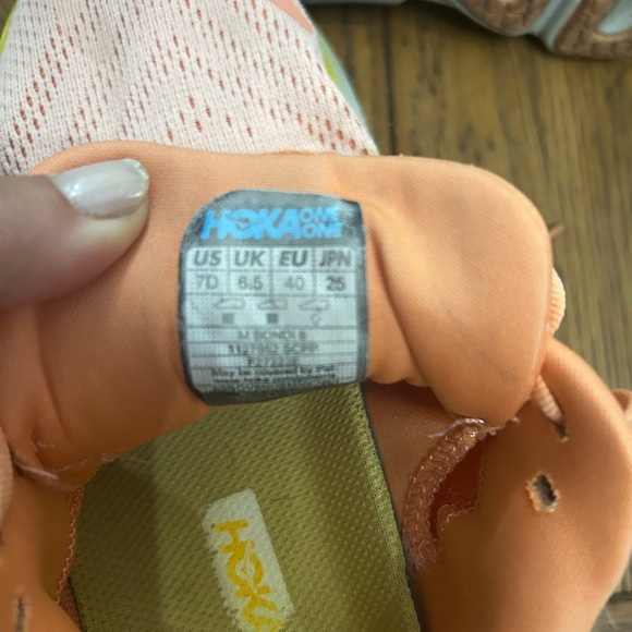 HOKA M Bondi 8 Shell Coral/ Peach Mens 7 - Picture 3 of 4
